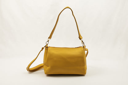 PLLCD Metallic Gray Shoulder & Crossbody Bag - 11x28x17.5cm with Adjustable Long Strap (73–135cm)