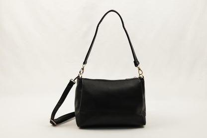 PLLCD Metallic Gray Shoulder & Crossbody Bag - 11x28x17.5cm with Adjustable Long Strap (73–135cm)