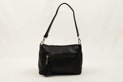PLLCD Metallic Gray Shoulder & Crossbody Bag - 11x28x17.5cm with Adjustable Long Strap (73–135cm)