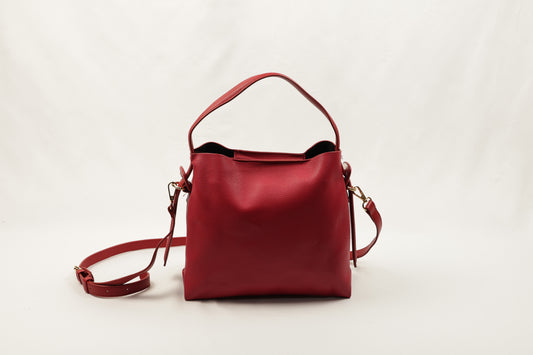 PLLCD Minimalist White Bucket Bag - 12x27.5x23.5cm with Adjustable Long Strap (107.5–120.5cm)