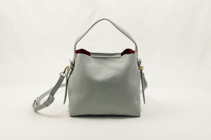 PLLCD Minimalist White Bucket Bag - 12x27.5x23.5cm with Adjustable Long Strap (107.5–120.5cm)
